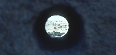 A typical view through one of the viewing holes