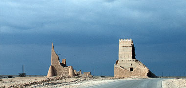 The two ruined Barzan towers seen from the south in 1976