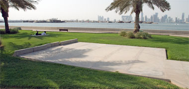 An open air prayer area on the Corniche