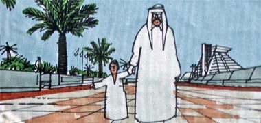 A sketch of the Corniche pedestrian route by Tom Earley