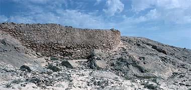 An old dam at Jebel Fuwairat, March 1972