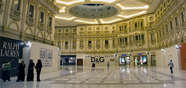 International brands in one of the malls in Qatar