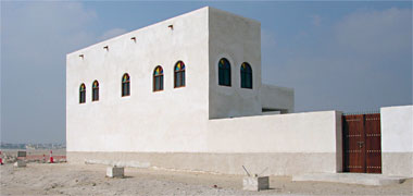 A reconstructed building