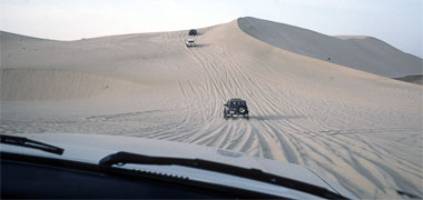 Moving over the sand dunes