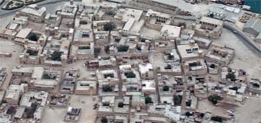 An aerial view of part of the Bastakia, Dubai