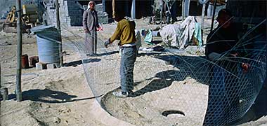 Constructing fish cages