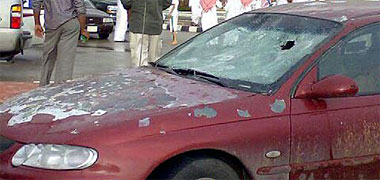 Hail damage to a car
