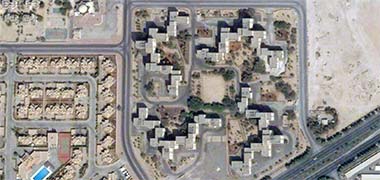 A plan view of the Candilis intermediate staff housing project – courtesy of Google Earth, 2nd. October 2003