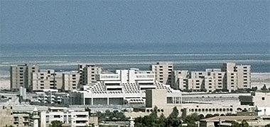 Three new buildings at the entrance to the New District of Doha