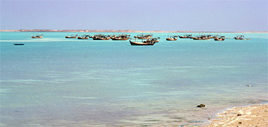 The Khor fishing fleet at anchor in 1972