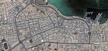 An aerial view of Khor – courtesy of Bing Maps