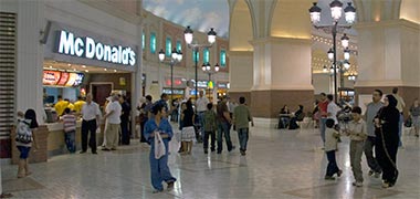 A ubiquitous fast-food outlet in a Doha mall