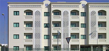 Simple apartment block with applied Arabic style