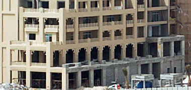 A detail of the above development under construction on the New District of Doha