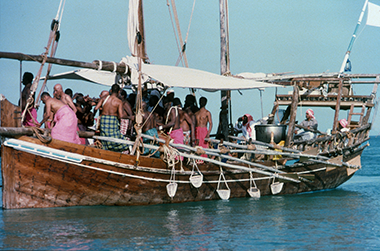 A view of a pearling boat issued by the Ministry of Information