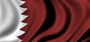 The national flag of Qatar