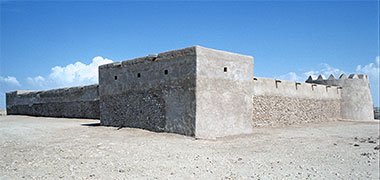 A view towards the north-west corner tower at al-rakayat, April 1989