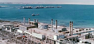 Ras Abu Aboud power station in the early 1970s – from an official Government image
