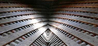 The interior of a newly constructed dhow