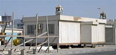 A temporary mosque on the old fishing jetty