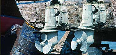 Twin engines fixed to a traditional dhow