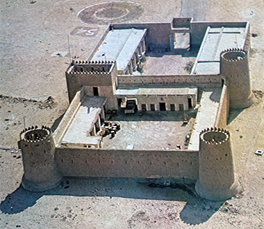 An aerial view of the fort at al-Zubara – image by Bernard Gerard in the book, Qatar, a Ministry of Information publication