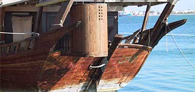 Modern latrine attached to the stern of a dhow
